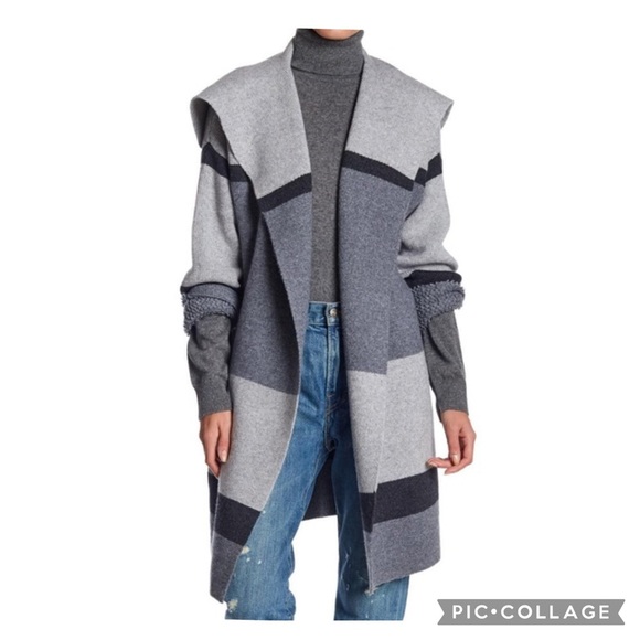 Vince Jackets & Blazers - Vince Colorblock Wool & Cashmere Knit Car Coat